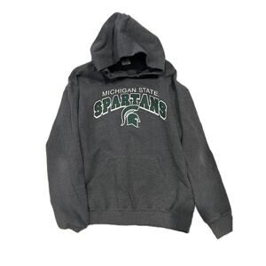Michigan State Spartans Jerzees Gray Green Hoodie Mens L